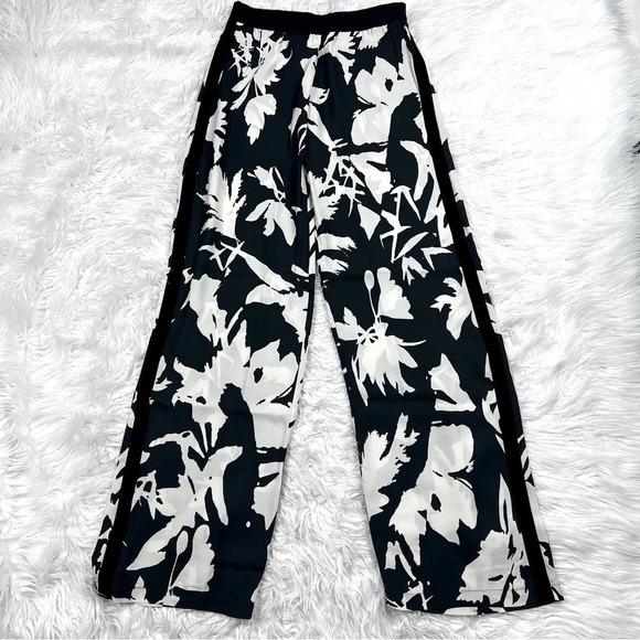 NWOT FUZZI Floral-print Crepe Track Pants Black Women’s 10 Designer - Picture 3 of 12
